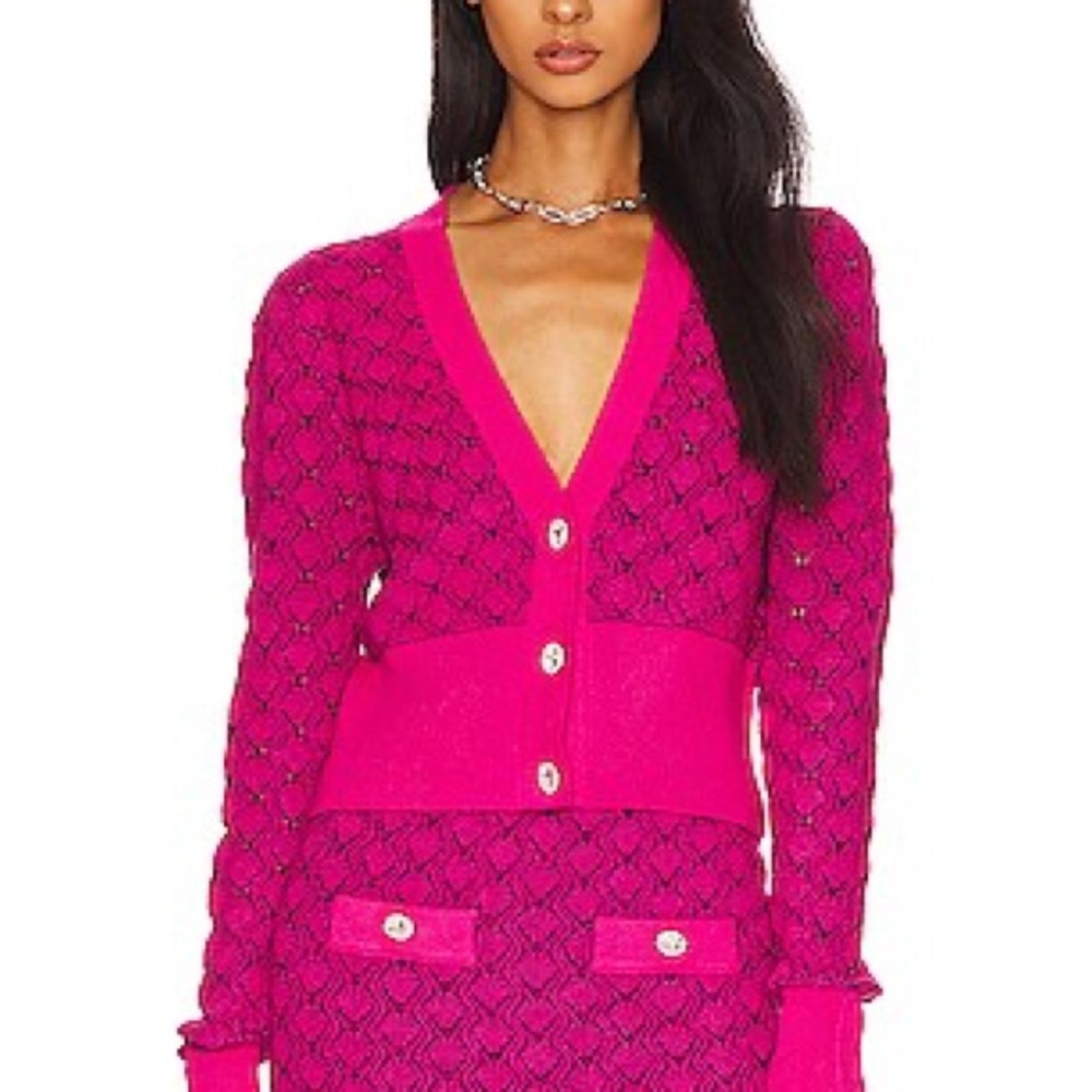 Revolve - Amanda Uprichard Knit Cardigan with rhinestone buttons - NWT - XS